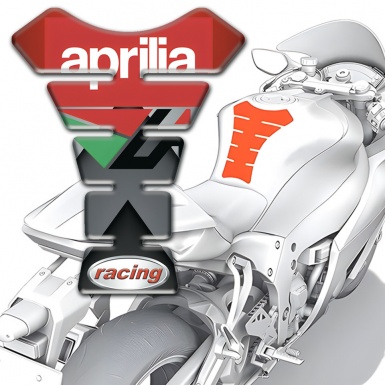 Aprilia Tank Fuse Gray Red Decoration Racing Style 