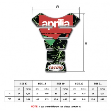 Aprilia Tank Pad Motorbike Green Spider Web Design Racing Style 