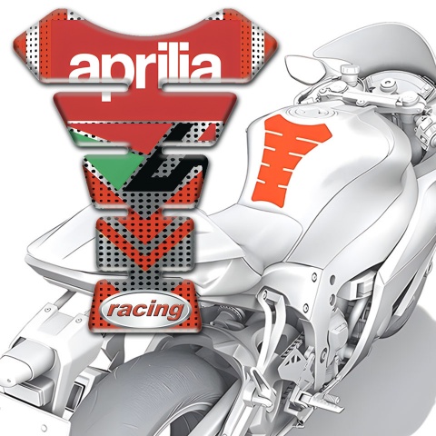 Aprilia Tank Guard Pads Silver Red Edition Racing Logo 