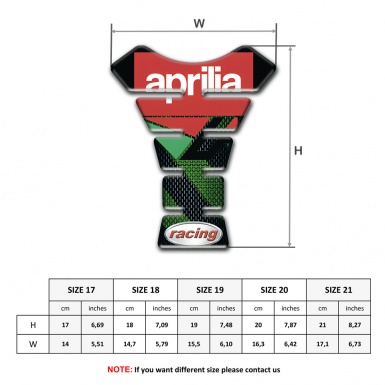 Aprilia Tank Pad Protector Black Green Bands Design with Racing Logo 