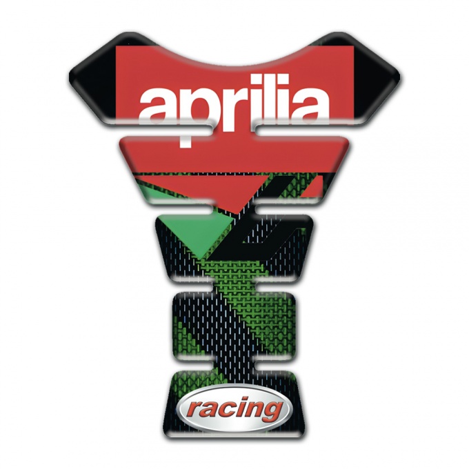 Aprilia Tank Pad Protector Black Green Bands Design with Racing Logo 
