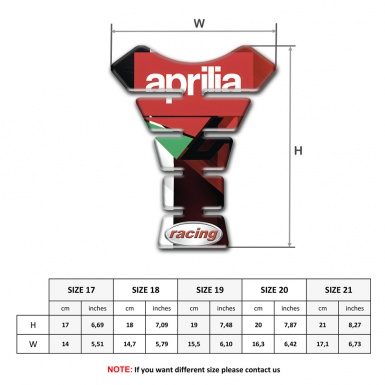 Aprilia Tank Pad Motorbike Premium Quality Racing Style 
