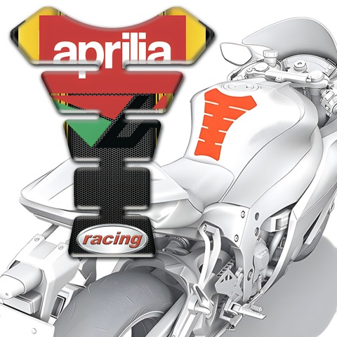 Aprilia Tank Guard Pads Black Yellow Print Racing Style 