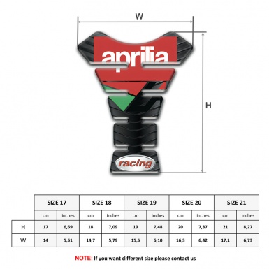 Aprilia Tank Pad Protector Rubber Effect Base Racing logo 