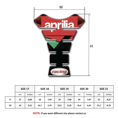 Aprilia Tank Fuse Red Black Print base Racing logo