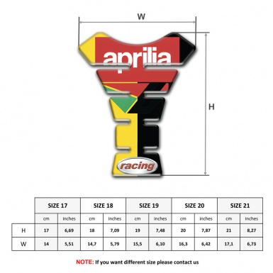 Aprilia Tank Guard Pads Yellow Black Halves Racing Style 