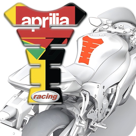 Aprilia Tank Guard Pads Yellow Black Halves Racing Style 