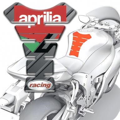 Aprilia Tank Guard Pads Gray Diagonal Decoration Racing Style 