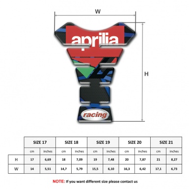Aprilia Tank Fuse Black with Blue Patterns Base Racing Logo 