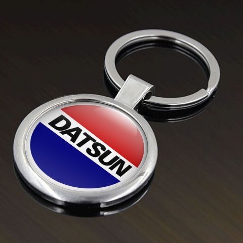 Datsun Metal Key Ring White Red Blue Color Edition