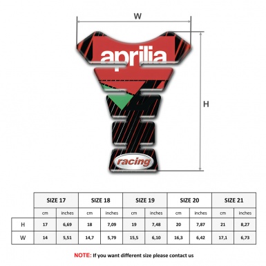 Aprilia Tank Pad Motorbike Thin Colorful Stripes Design 