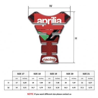 Aprilia Tank Guard Pads Red Design Racing Style 