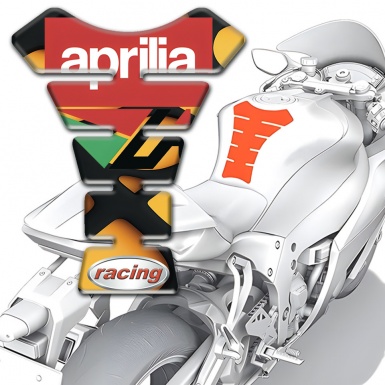 Aprilia Tank Pad Motorbike Orange Black Decoration Racing Edition 