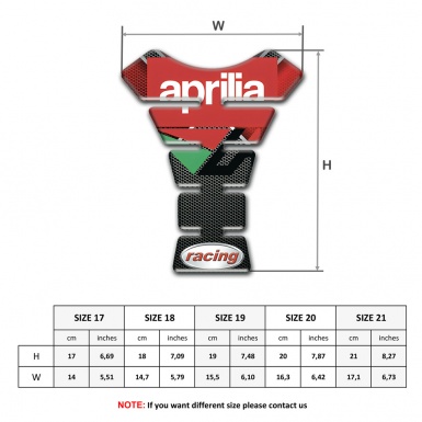 Aprilia Tank Pad Motorbike Racing Style 