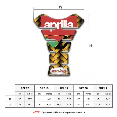 Aprilia Tank Fuse Yellow Mosaic racing Logo 