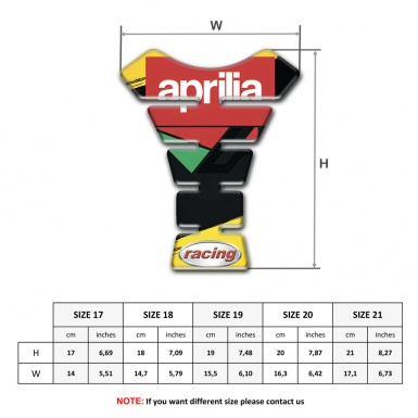 Aprilia Tank Pad Motorbike Yelolow Black Print Racing Logo