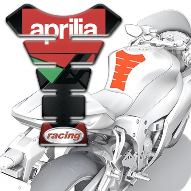 Aprilia Tank Protector Dark base Red White Logo 