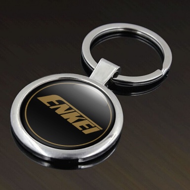 Enkei Keychain Metal Black Gold Rust Ring Edition