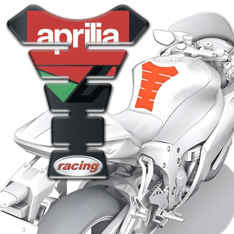 Aprilia Tank Pad Motorbike Graphite Base Racing Logo 