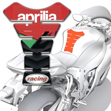 Aprilia Tank Guard Pads Red Black Print racing Logo 