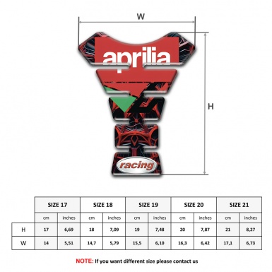 Aprilia Tank Pad Protector Red Spider Web Design Racing Logo 