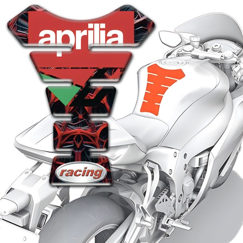 Aprilia Tank Pad Protector Red Spider Web Design Racing Logo 