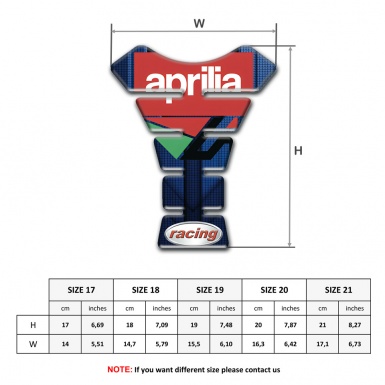 Aprilia Tank Fuse Blue Parts Style racing logo 