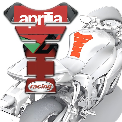 Aprilia Tank Pad Motorbike Red Gray Base Racing Style 