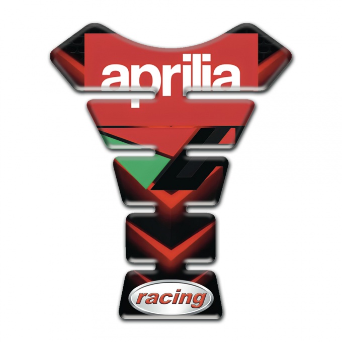 Aprilia Tank Protector Black with Red V Shape Details and Racing Logo 
