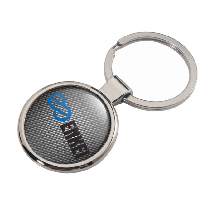 Enkei Metal Key Ring Dark Carbon Black Blue Logo Edition