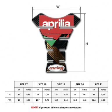 Aprilia Tank Guard Pads Black Brown Print Racing Style 