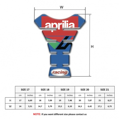 Aprilia Tank Guard Pads Blue Base Red White Logo 