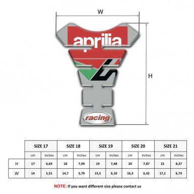 Aprilia Tank Protector Gray Base Red White Logo 