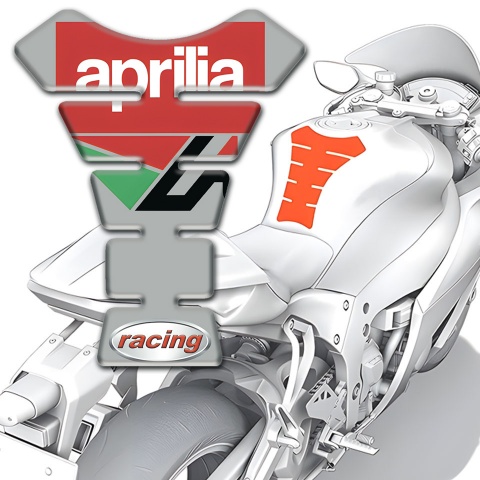 Aprilia Tank Protector Gray Base Red White Logo 