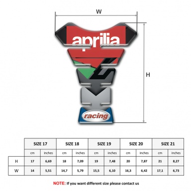 Aprilia Tank Guard Pads Motorcycle Style Red White Logo 