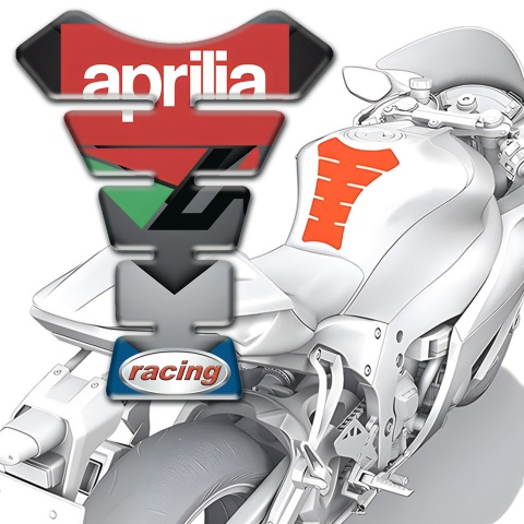 Aprilia Tank Guard Pads Motorcycle Style Red White Logo 