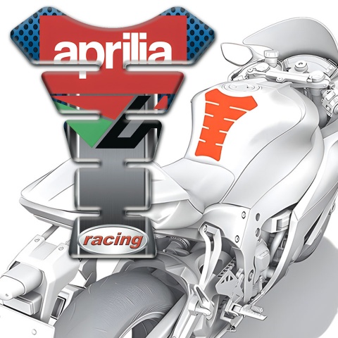 Aprilia Tank Guard Pads Blue Perforated Surface Racing Logo 