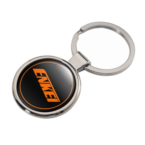Enkei Metal Fob Chain Black Orange Circle Logo Edition