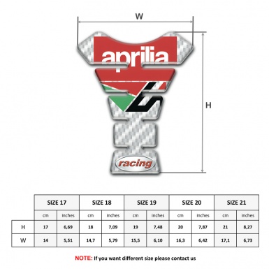 Aprilia Tank Pad Motorbike White Carbon Type 