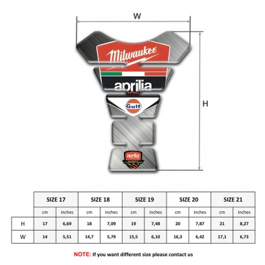 Aprilia Tank Pad Protector Matte Design  Milwaukee Style 