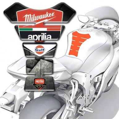 Aprilia Tank Pad Motorbike Mixed Gray Black type 