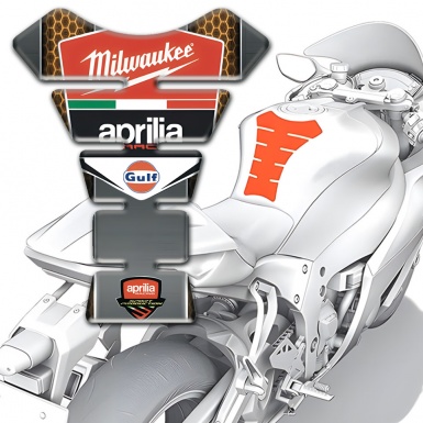 Aprilia Tank Guard Pads Gray Copper Design Milwaukee Style 