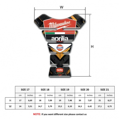 Aprilia Tank Pad Protector Milwaukee Logo Edition 