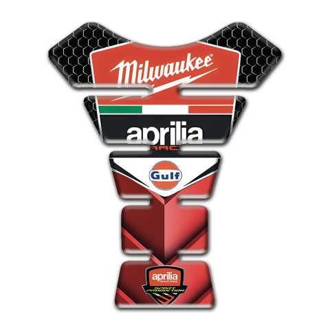 Aprilia Tank Protector Red 3D Design Base Milwaukee Logo 