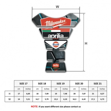 Aprilia  Tank Guard Pads Gray 3D Figures Design Milwaukee Style 