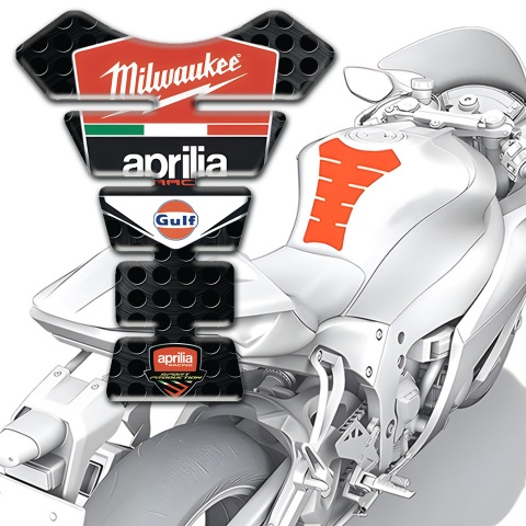 Aprilia Tank Pad Motorbike Perforated Black Surface Edition 