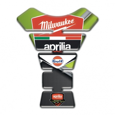Aprilia Tank Pad Motorbike Green Motive Base Milwaukee Logo Style 