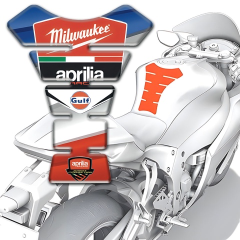 Aprilia Tank Guard Pads Colorful Model Milwaukee Style 