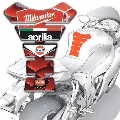 Aprilia Tank Pad Protector Red Clouds Effect Milwaukee Style 
