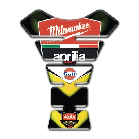 Aprilia Tank Guard Pads Black with Yellow Details Milwaukee edition 